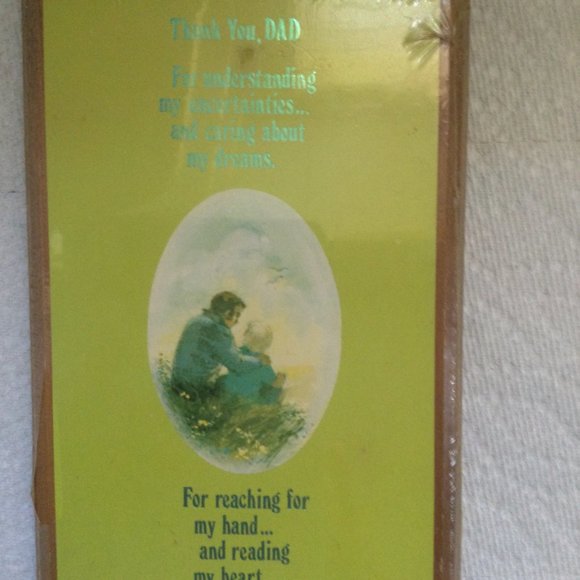 Thank you Dad wood plaque wall hanging new 21cm x13cm x 2 cm - Picture 2 of 6